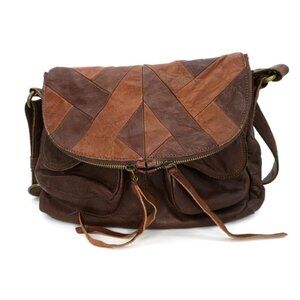 Lucky Brand Patchwork Flap Purse Leather Boho Coastal Cowgirl Crossbody Bag